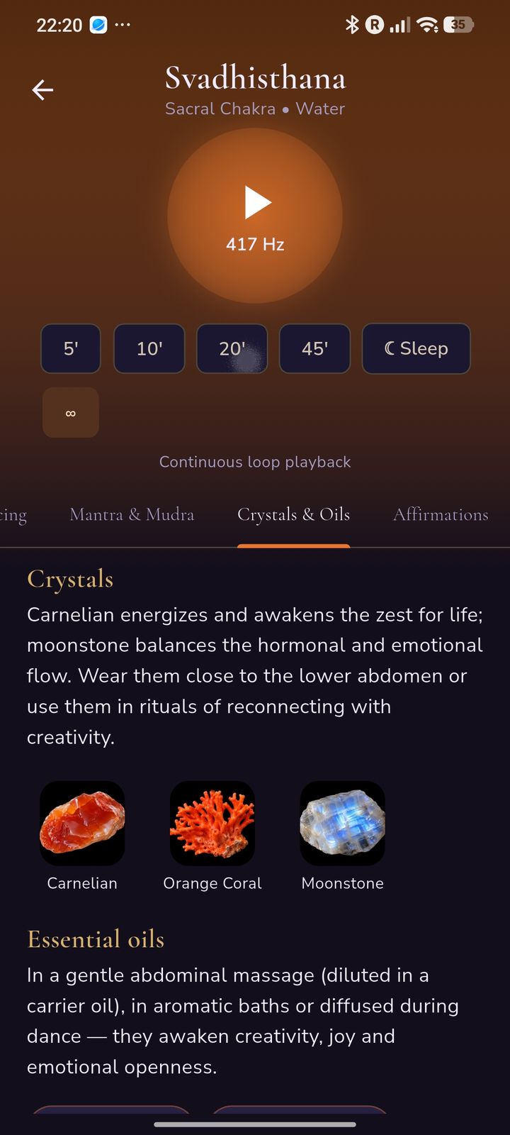 Crystals and essential oils for each chakra