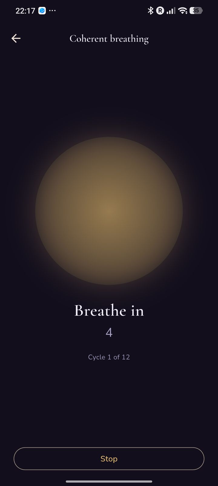 Breathing exercise in progress